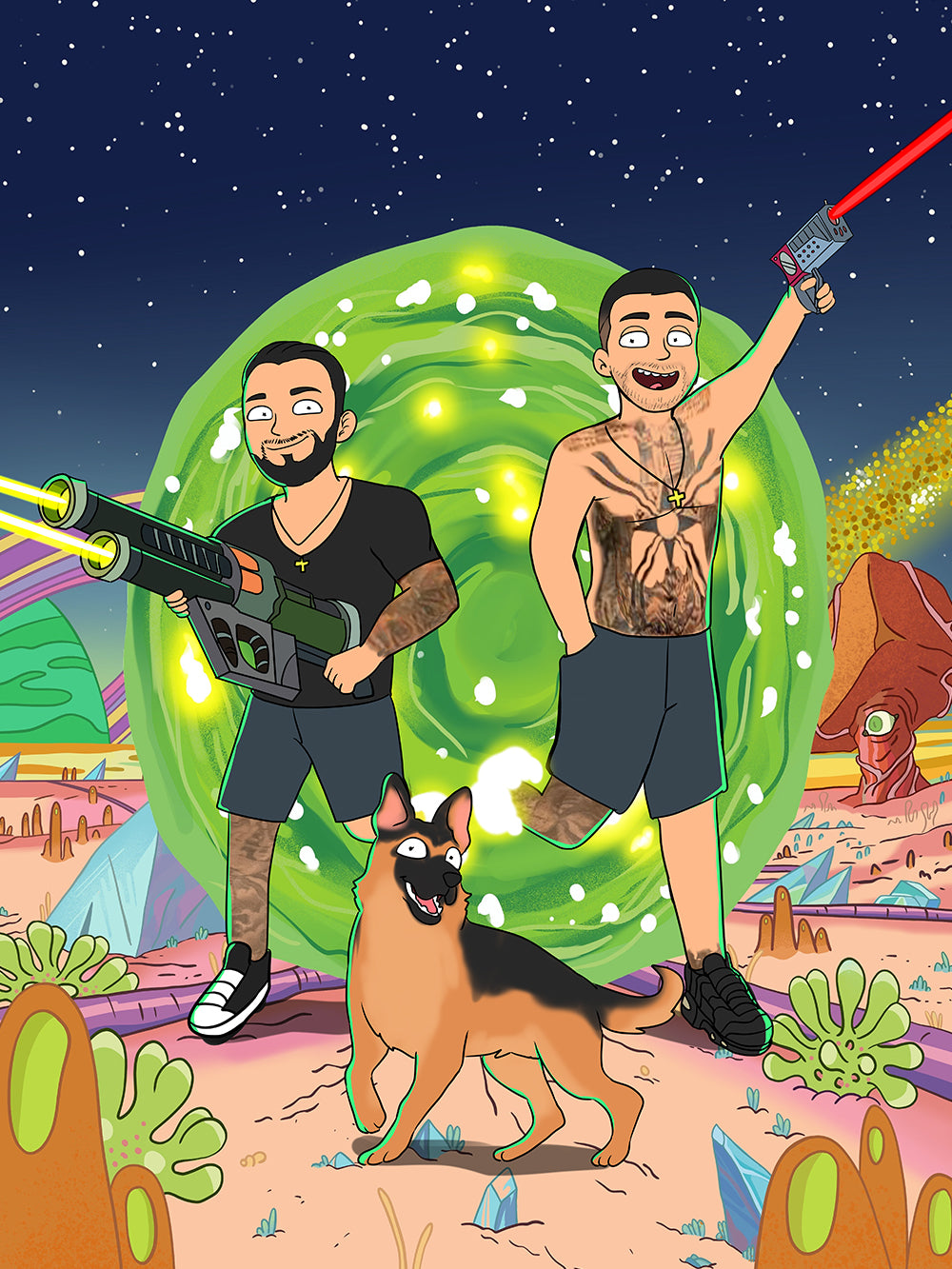 Rick and Morty Custom Portrait, Rick and Morty Portrait | Turn Me Cartoons