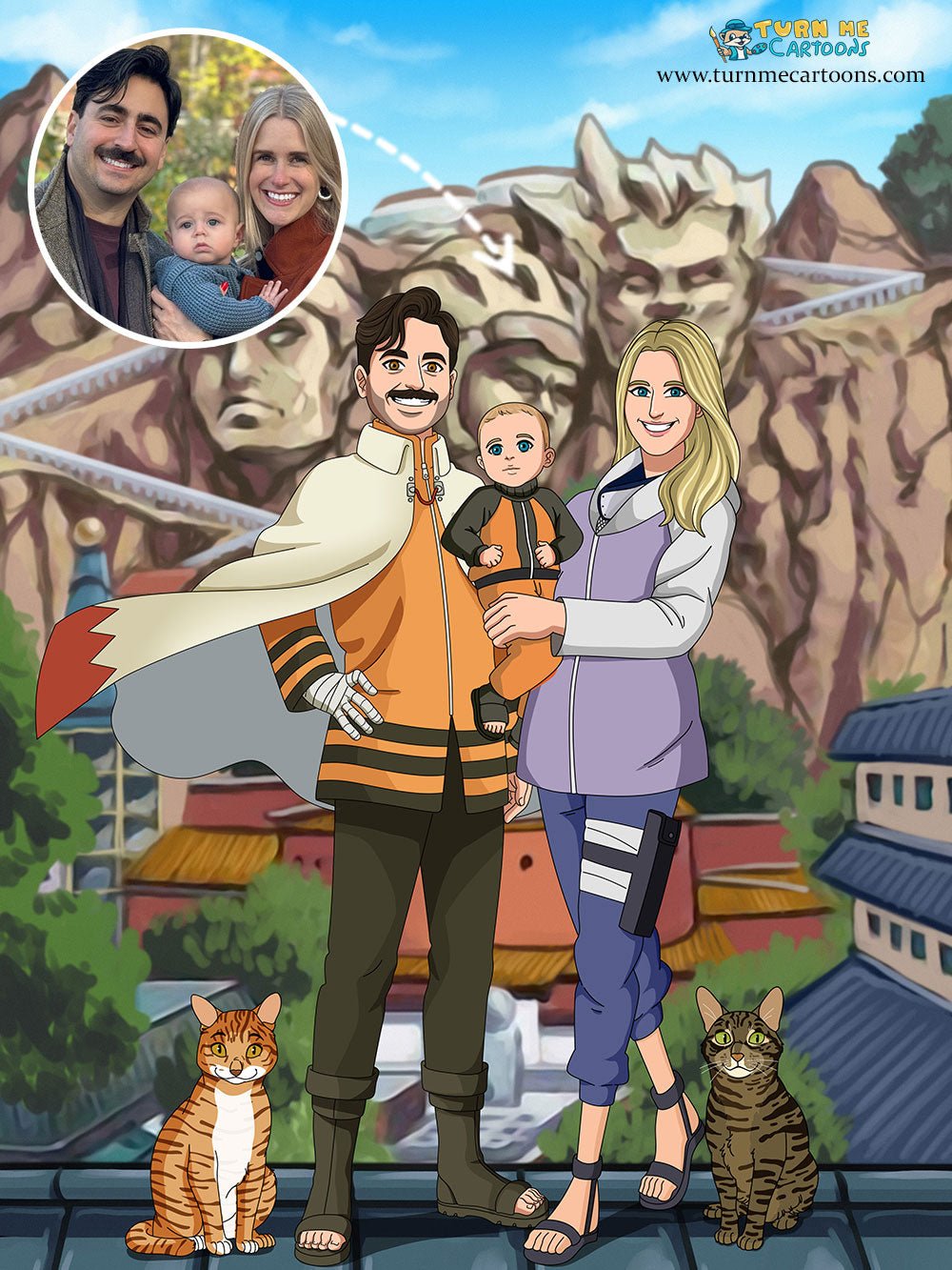 Custom Anime Portrait, Personalized Anime Portrait | Turn Me Cartoons
