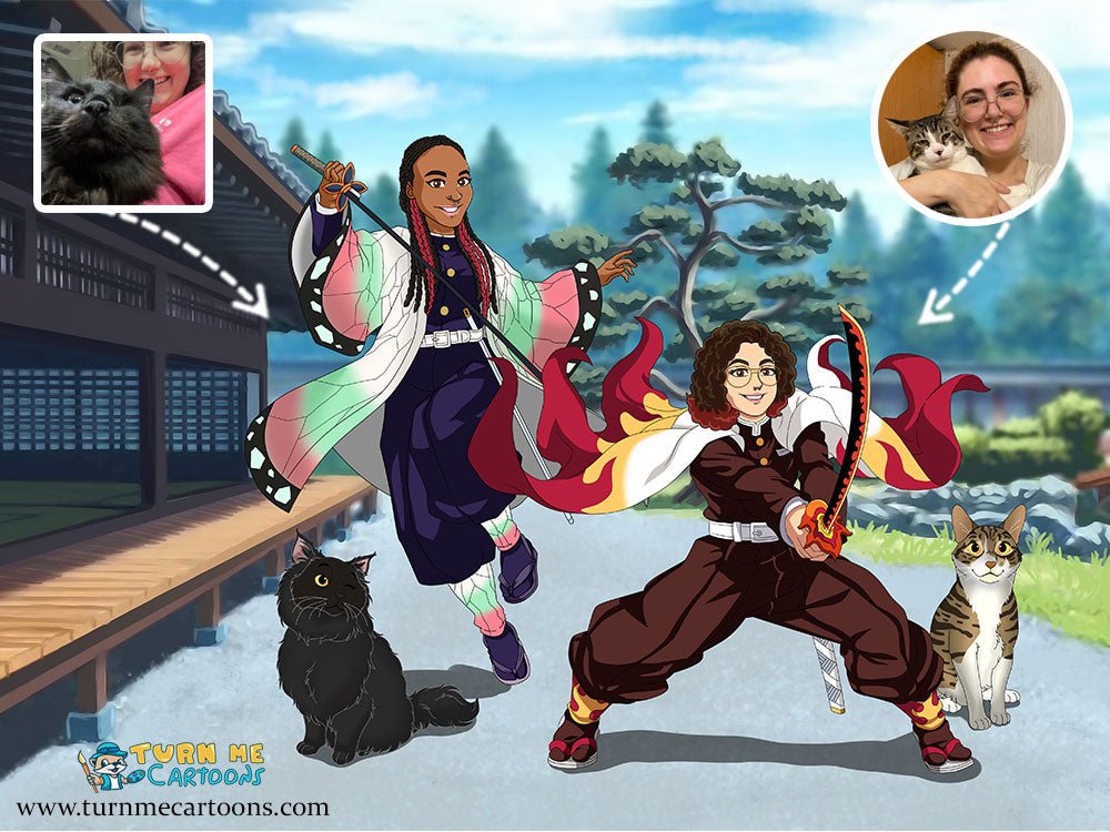 Custom Anime Portrait, Personalized Anime Portrait | Turn Me Cartoons