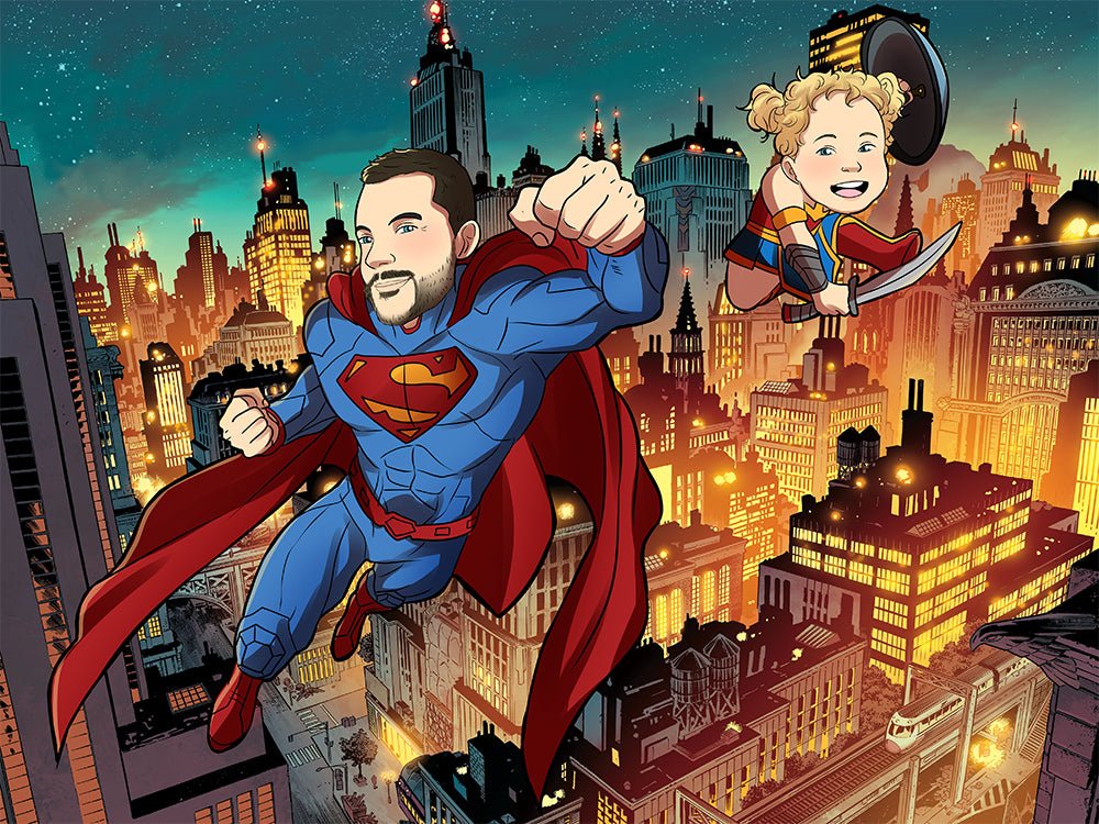 Personalized Superhero Portrait, Superhero Custom Portrait | Turn Me Cartoons