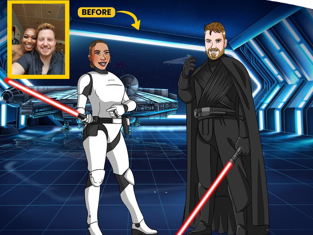 Make Me Jedi, Custom Jedi Portrait | Turn Me Cartoons