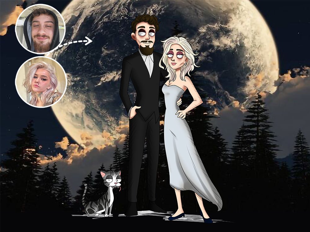 Digital Tim Burton Style Custom Portraits, Nightmare portrait | Turn Me Cartoons