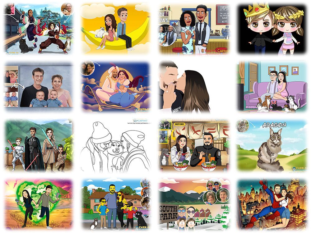 Custom cartoon style, Customize cartoons in your preferred style | Turn Me Cartoons