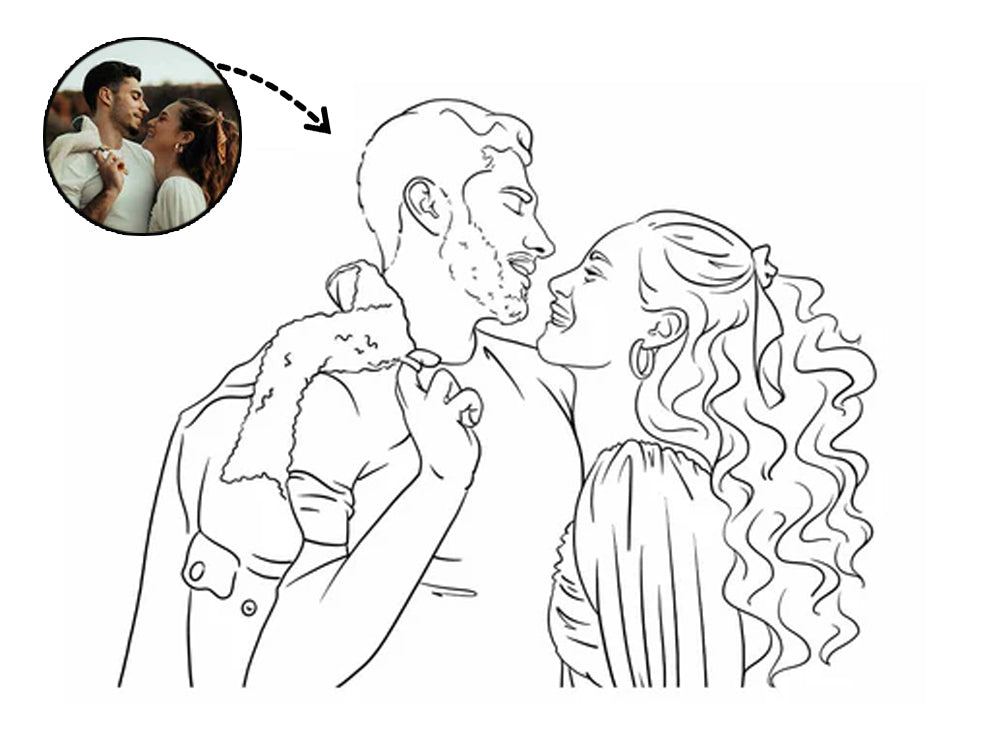 Line Art Portrait, Turn Photo To Line Drawing | Turn Me Cartoons