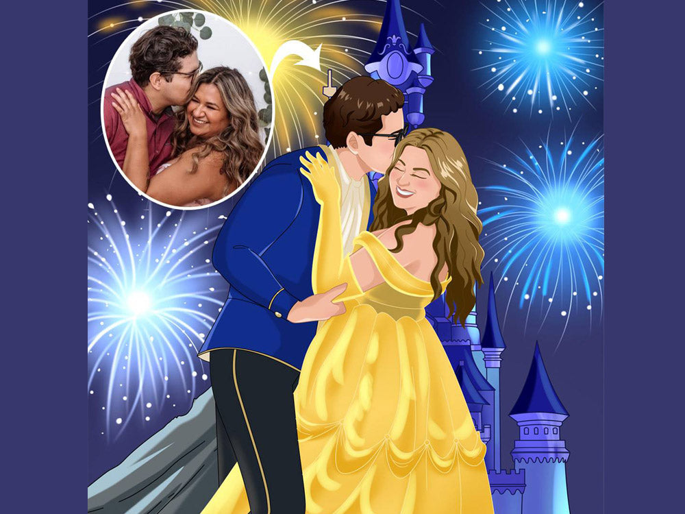 Custom Disney Portrait, Family Portrait Disney Style
