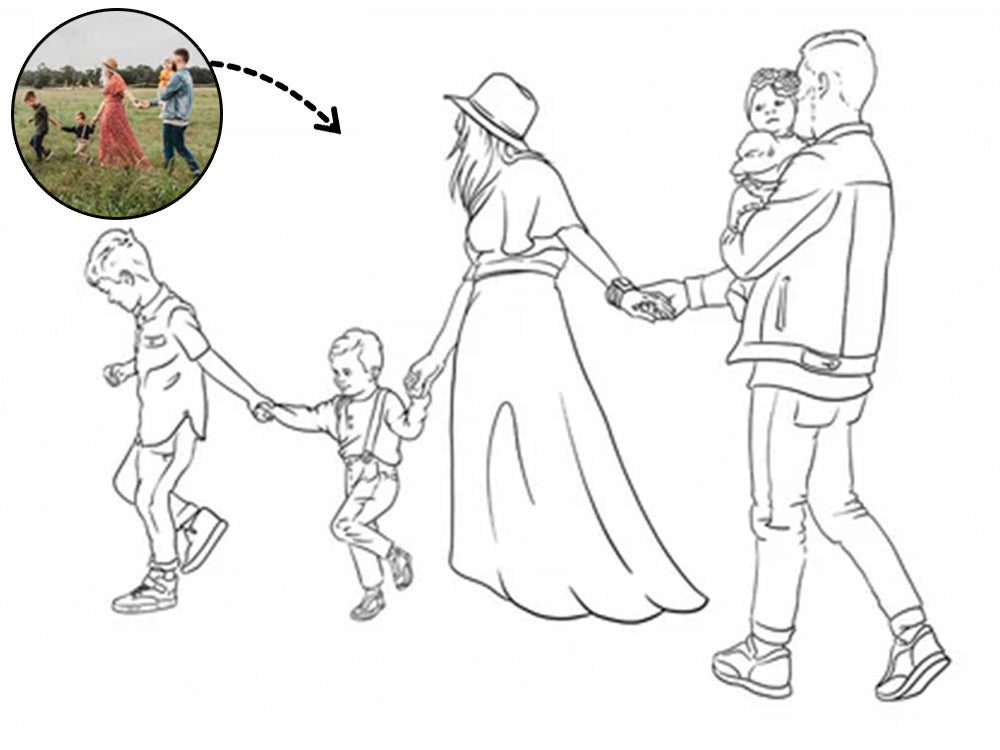Line Art Portrait, Turn Photo To Line Drawing | Turn Me Cartoons