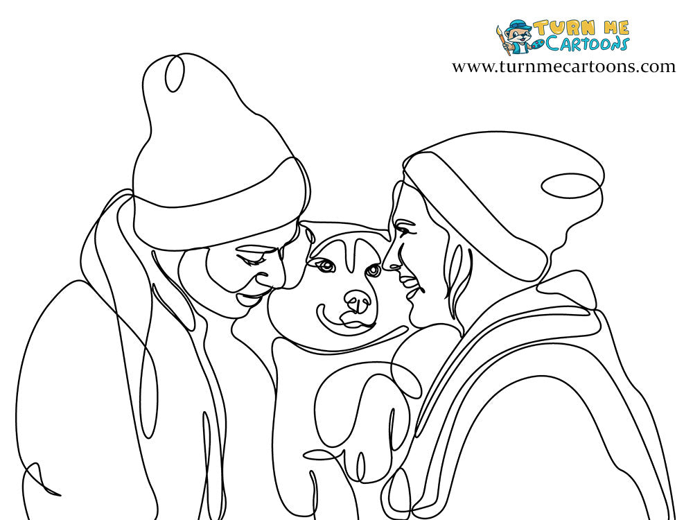 Single Line Portrait, Continuous Line Drawing | Turn Me Cartoons