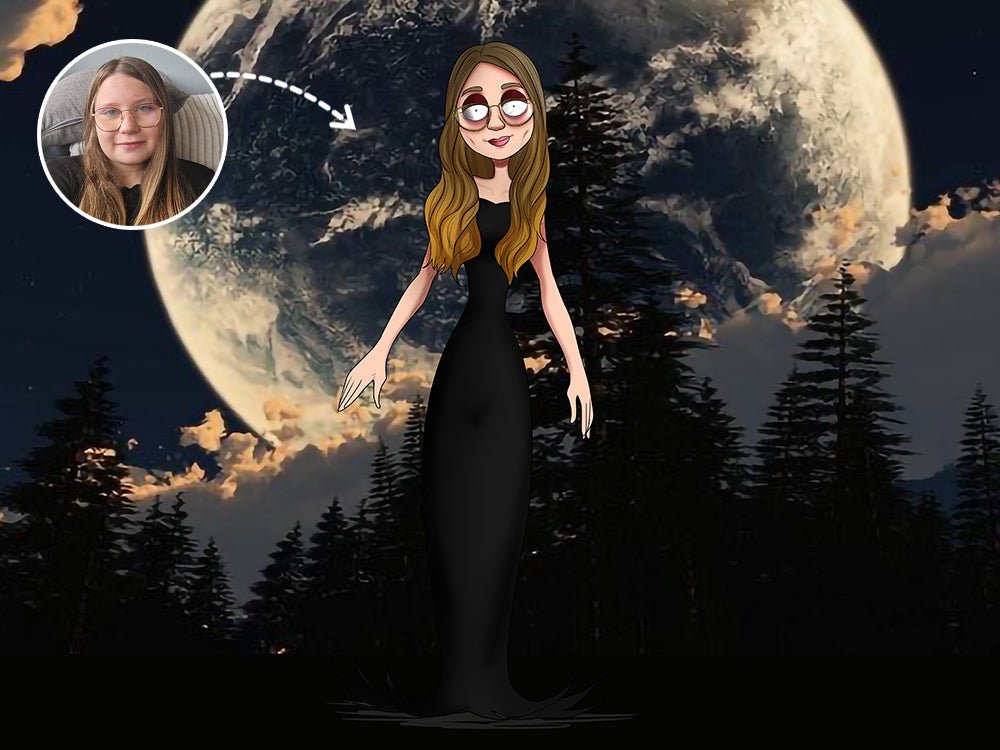 Digital Tim Burton Style Custom Portraits, Nightmare portrait | Turn Me Cartoons