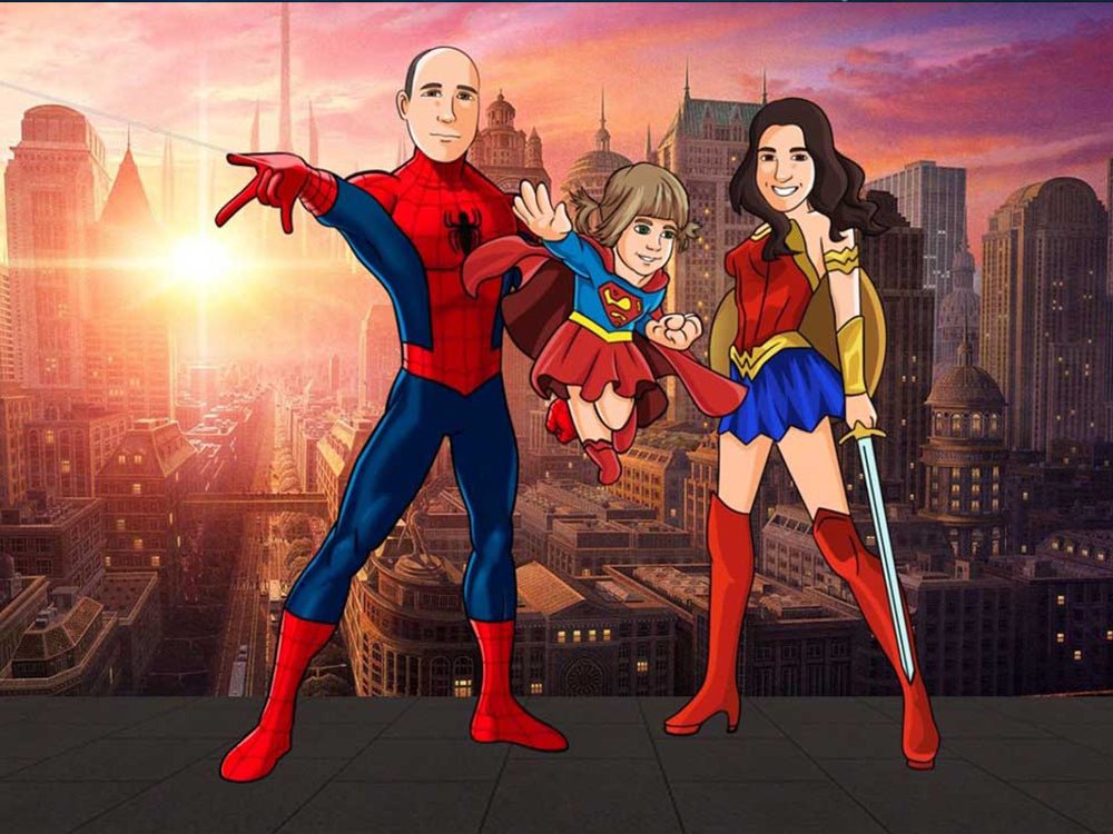 Personalized Superhero Portrait, Superhero Custom Portrait | Turn Me Cartoons