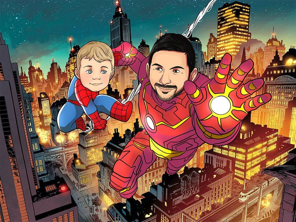 Personalized Superhero Portrait, Superhero Custom Portrait | Turn Me Cartoons