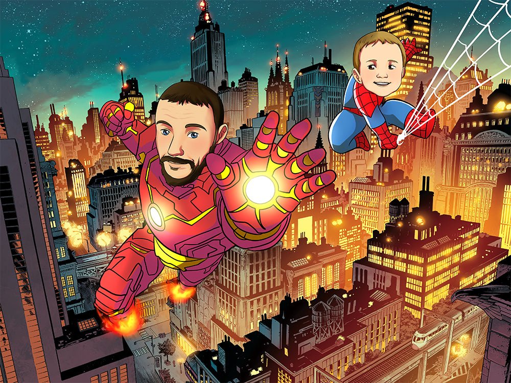 Personalized Superhero Portrait, Superhero Custom Portrait | Turn Me Cartoons