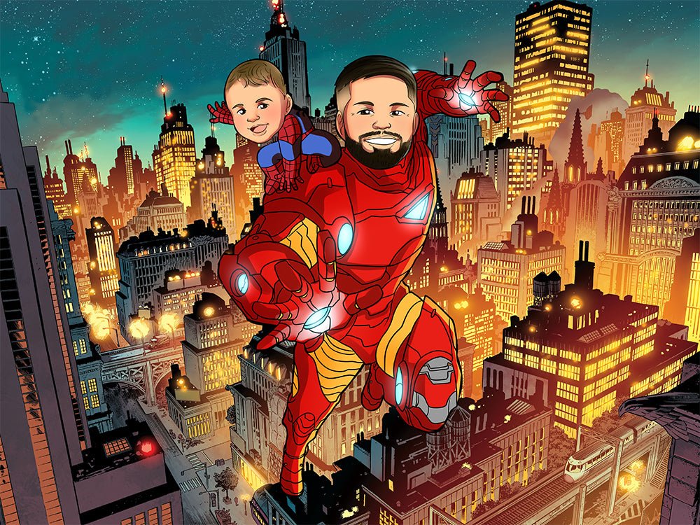Personalized Superhero Portrait, Superhero Custom Portrait | Turn Me Cartoons