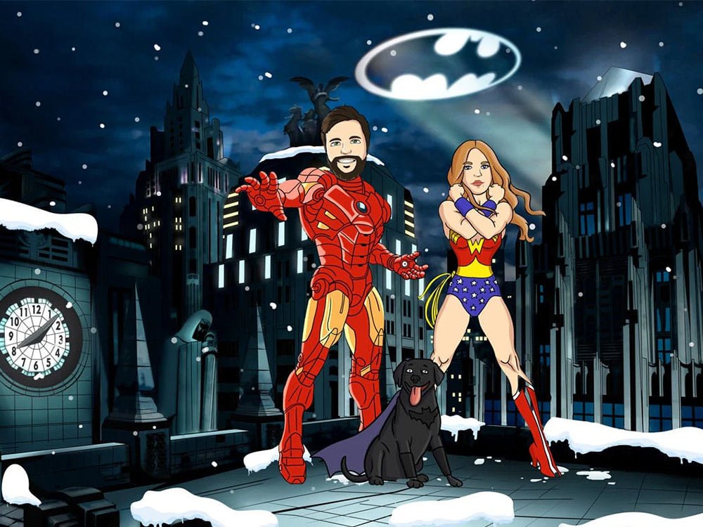 Personalized Superhero Portrait, Superhero Custom Portrait | Turn Me Cartoons