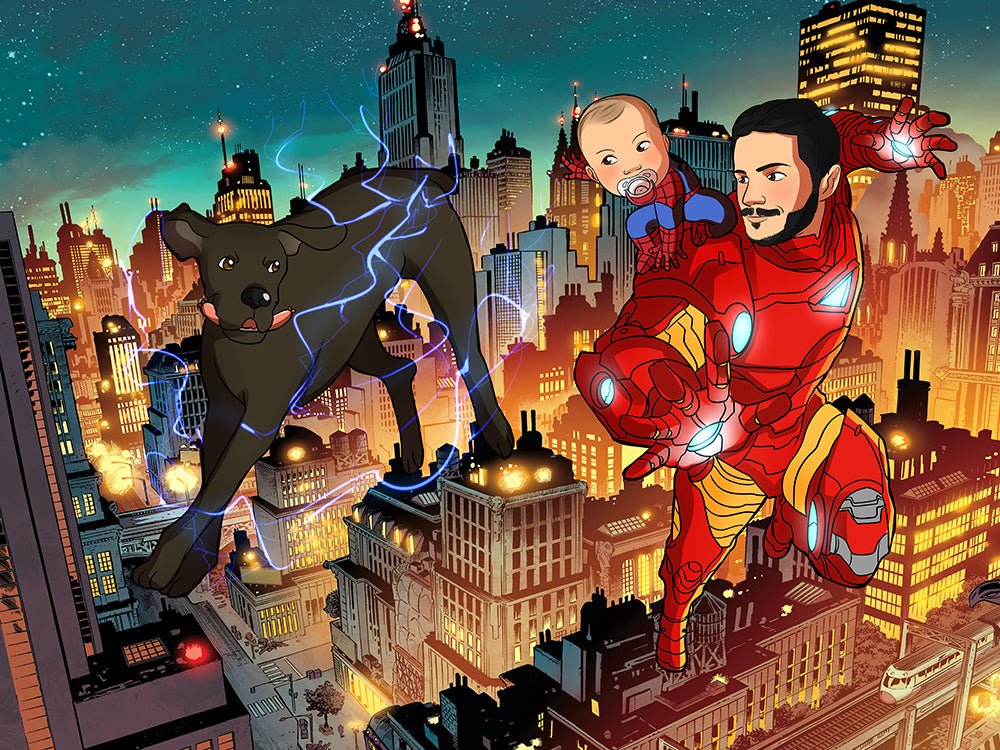 Personalized Superhero Portrait, Superhero Custom Portrait | Turn Me Cartoons