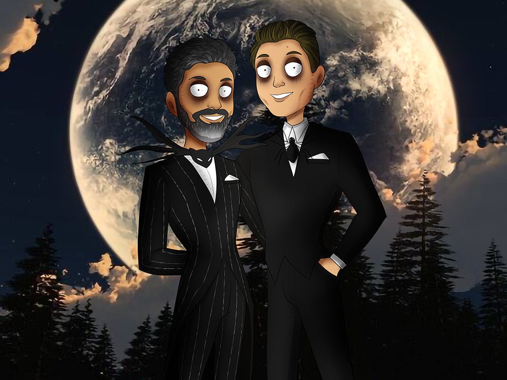 Digital Tim Burton Style Custom Portraits, Nightmare portrait | Turn Me Cartoons