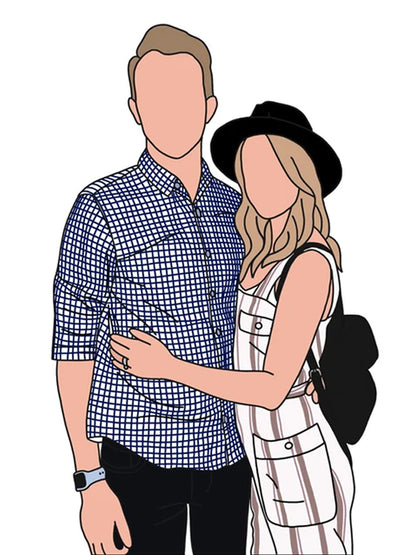 Faceless Portrait, Faceless Art, Custom Faceless Illustrations
