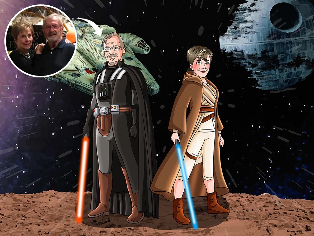 Make Me Jedi, Custom Jedi Portrait | Turn Me Cartoons