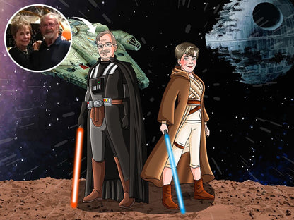 Make Me Jedi, Custom Jedi Portrait | Turn Me Cartoons