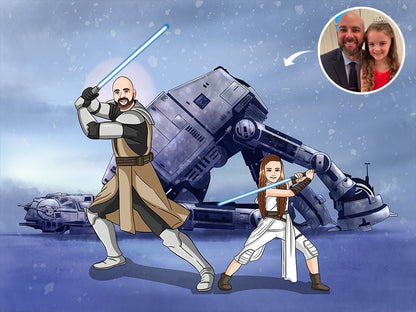 Make Me Jedi, Custom Jedi Portrait | Turn Me Cartoons