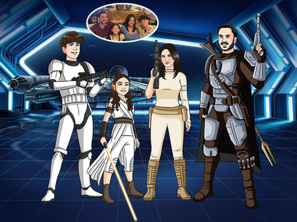 Make Me Jedi, Custom Jedi Portrait | Turn Me Cartoons