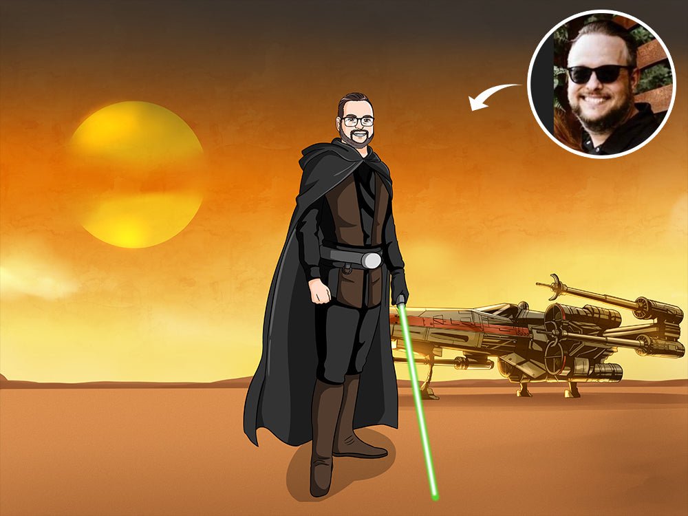 Make Me Jedi, Custom Jedi Portrait | Turn Me Cartoons