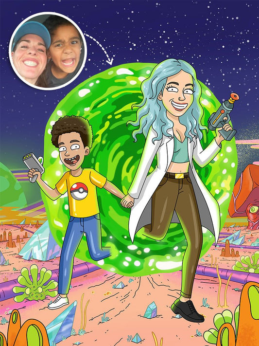 Rick and Morty portrait gift