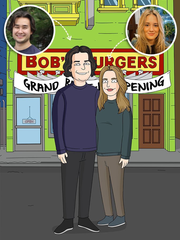 Bobs Burger Portrait, Bobs Burgers Family Portrait | Turn Me Cartoons