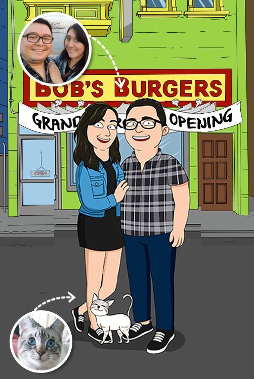 Bobs Burger Portrait, Bobs Burgers Family Portrait | Turn Me Cartoons