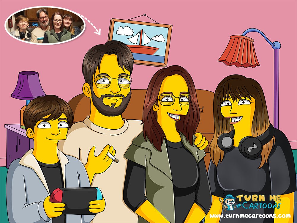 Custom Simpsons Portrait, Simpsons Family Portrait | Turn Me Cartoons