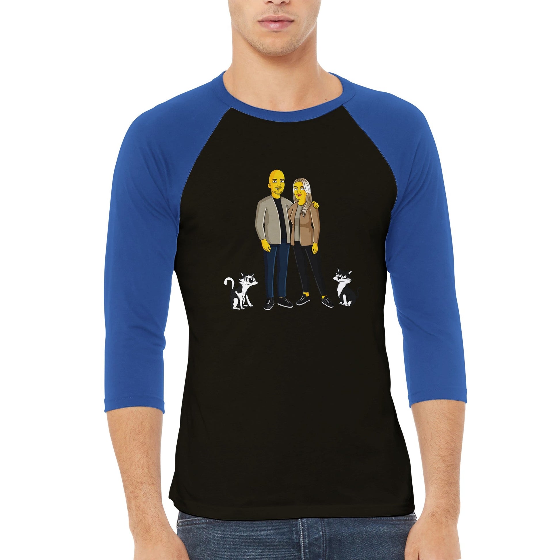 Unisex 3/4 sleeve Raglan T-shirt | Turn Me Cartoons