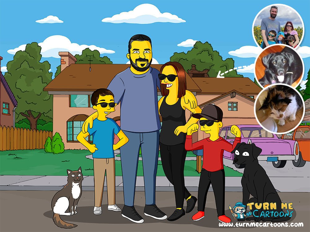 Custom Simpsons Portrait, Simpsons Family Portrait | Turn Me Cartoons