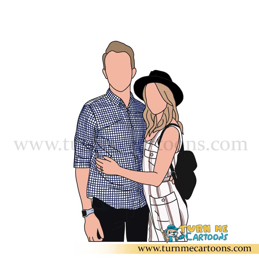 Faceless Portrait, Faceless Art, Custom Faceless Illustrations | Turn Me Cartoons