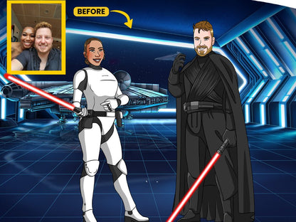 Make Me Jedi, Custom Jedi Portrait | Turn Me Cartoons