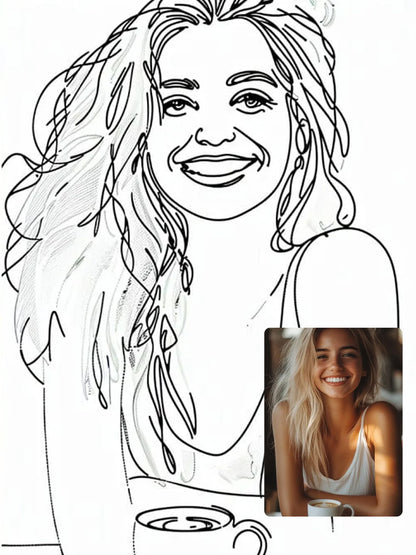 Line Art Portrait, Turn Photo To Line Drawing