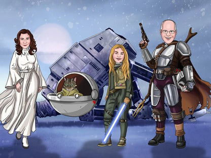 Make Me Jedi, Custom Jedi Portrait | Turn Me Cartoons