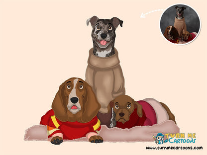 Custom Pet Portrait, Personalized Pet Portrait Services | Turn Me Cartoons