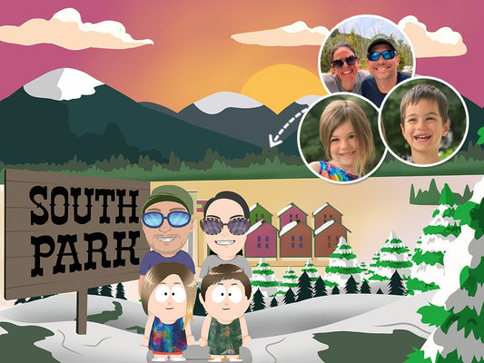 South Park Family Portrait, South Park Illustration | Turn Me Cartoons